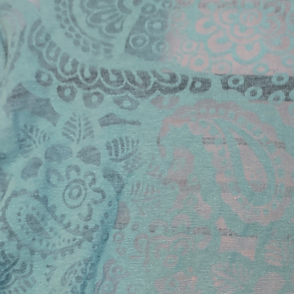 A. Byer Turquoise Lace Open-Front Top - Picture 4 of 4